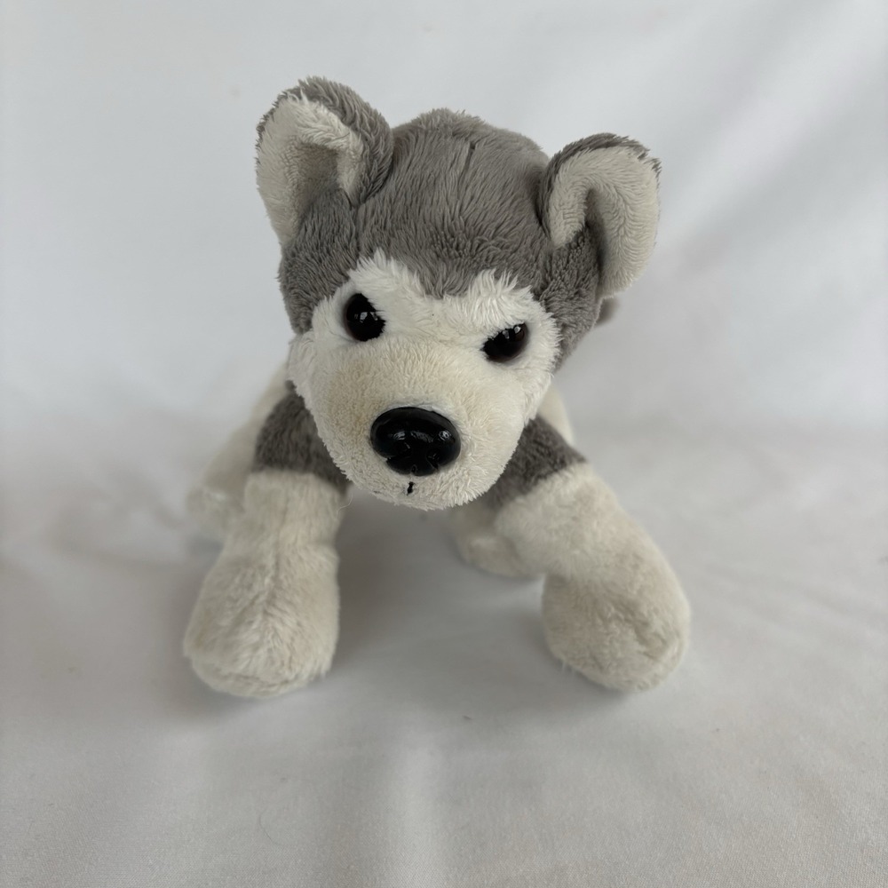 Ikea Husky Livlig Gray White Puppy Dog Plush 8" Stuffed Animal Toy